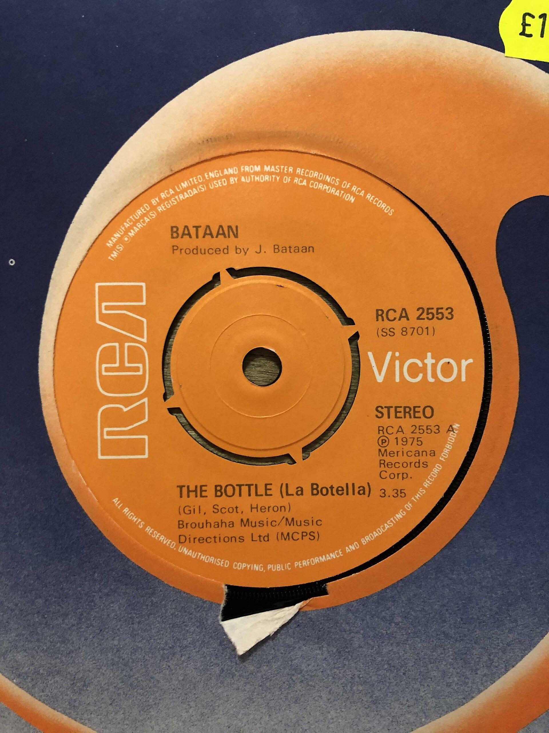 Distribuir Química Necesario Bataan - The Bottle - 7" single, Vinyl Music - Rca