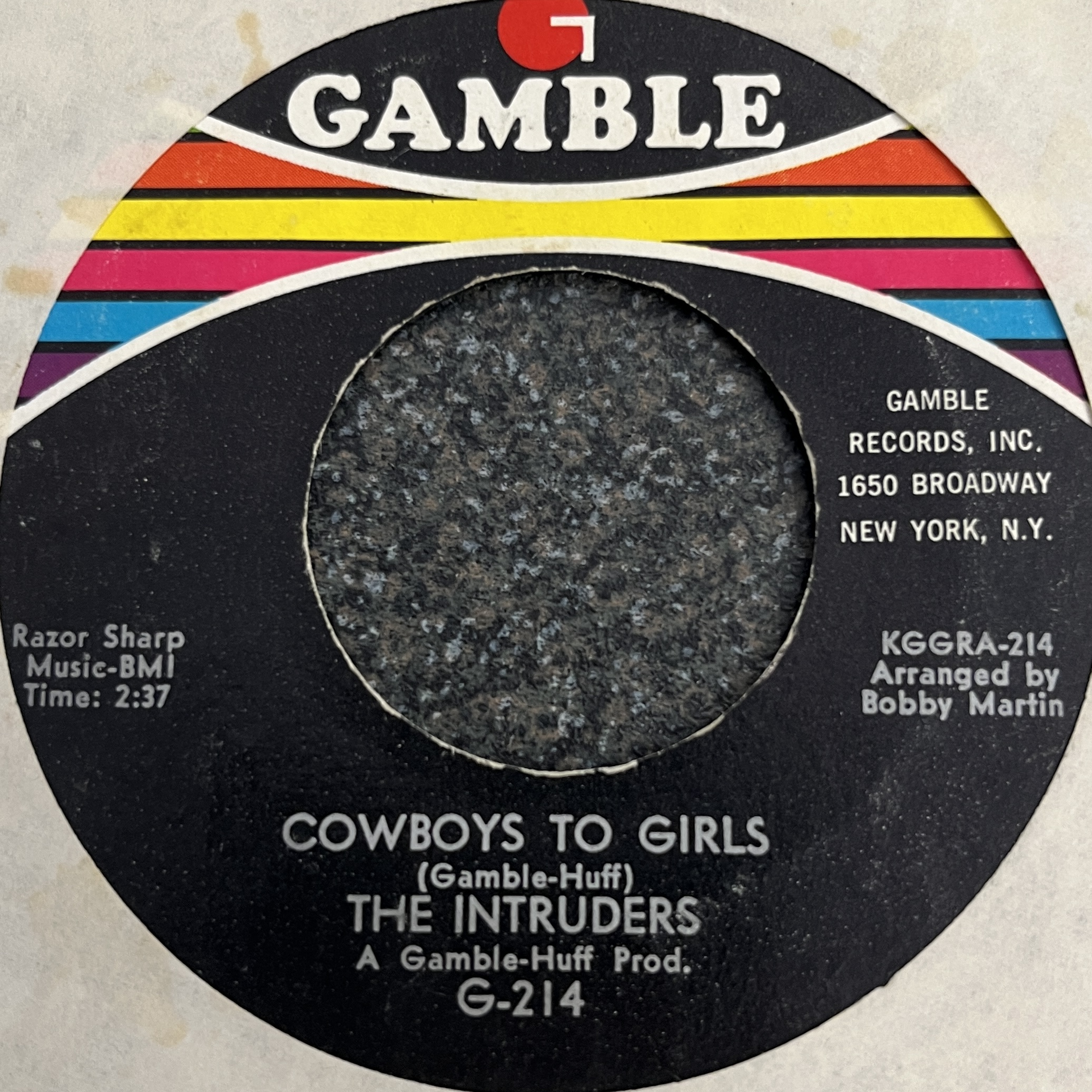 THE INTRUDERS - COWBOYS TO GIRLS