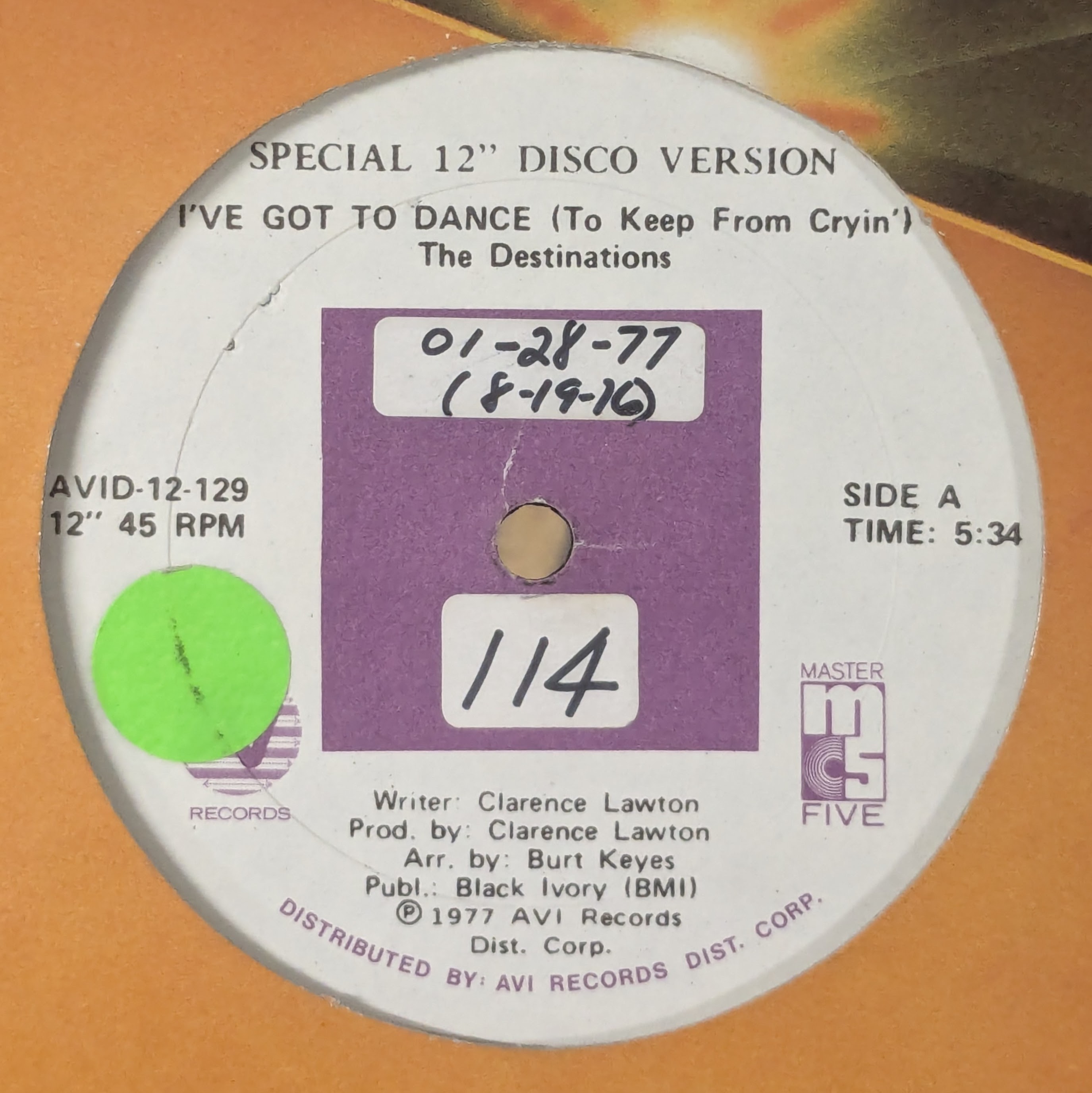 Ive Got To Dance To Keep From Cryin (Disco Version/Original)/The Hustle And The Bus Stop