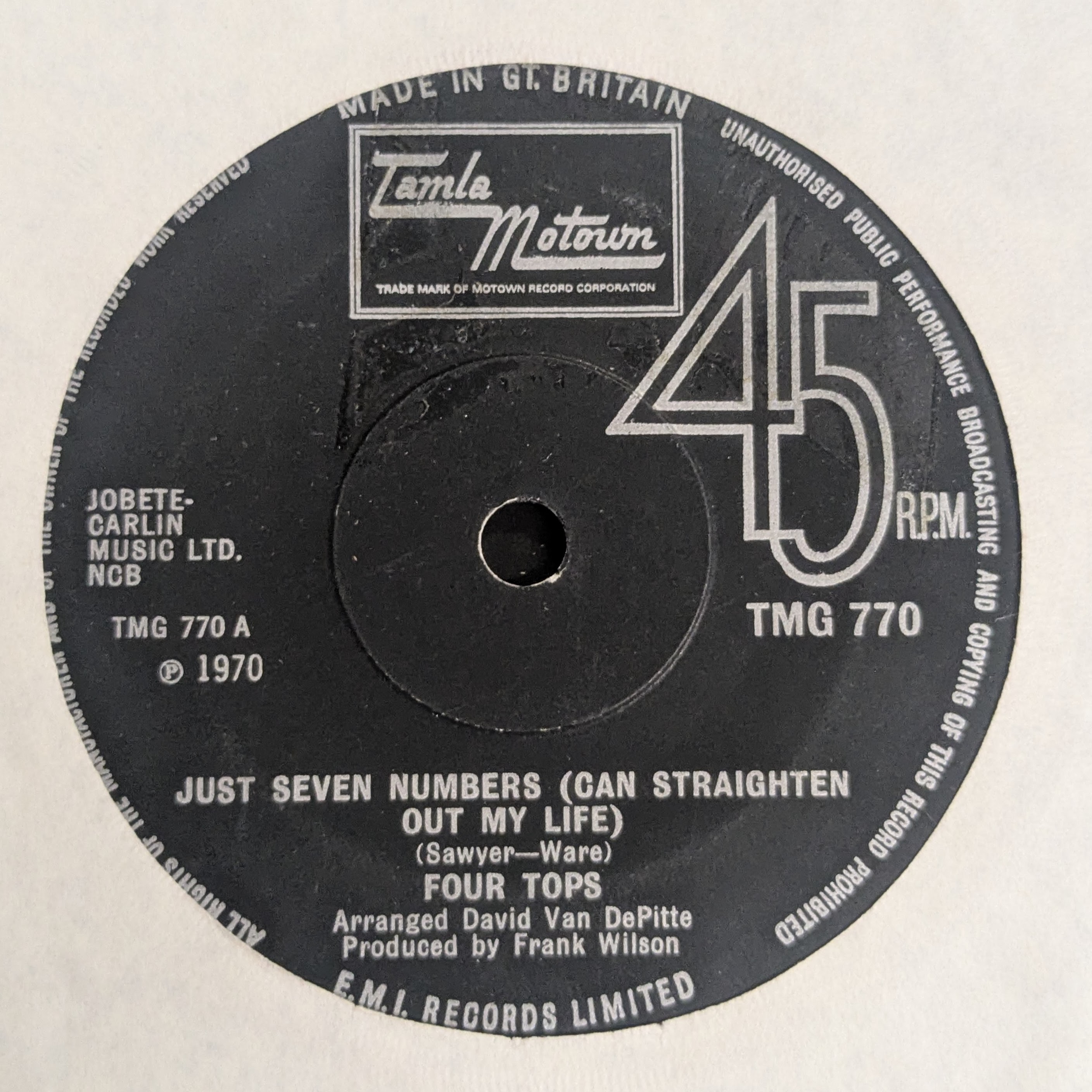 Just Seven Numbers (Can Straighten Out My Life) / I Wish I Were Your Mirror