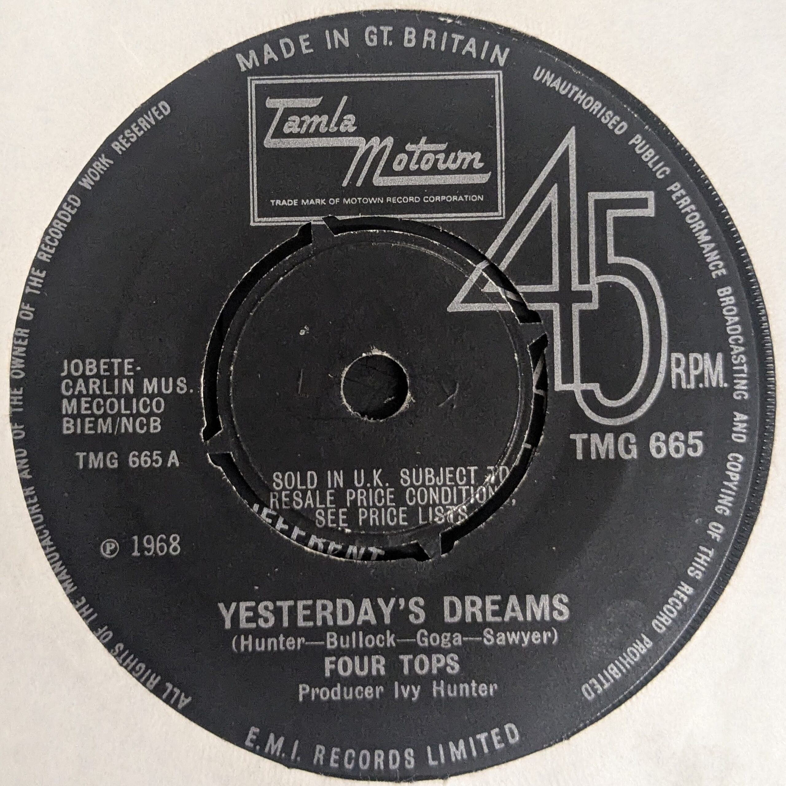 Yesterdays Dreams / For Once In My Life