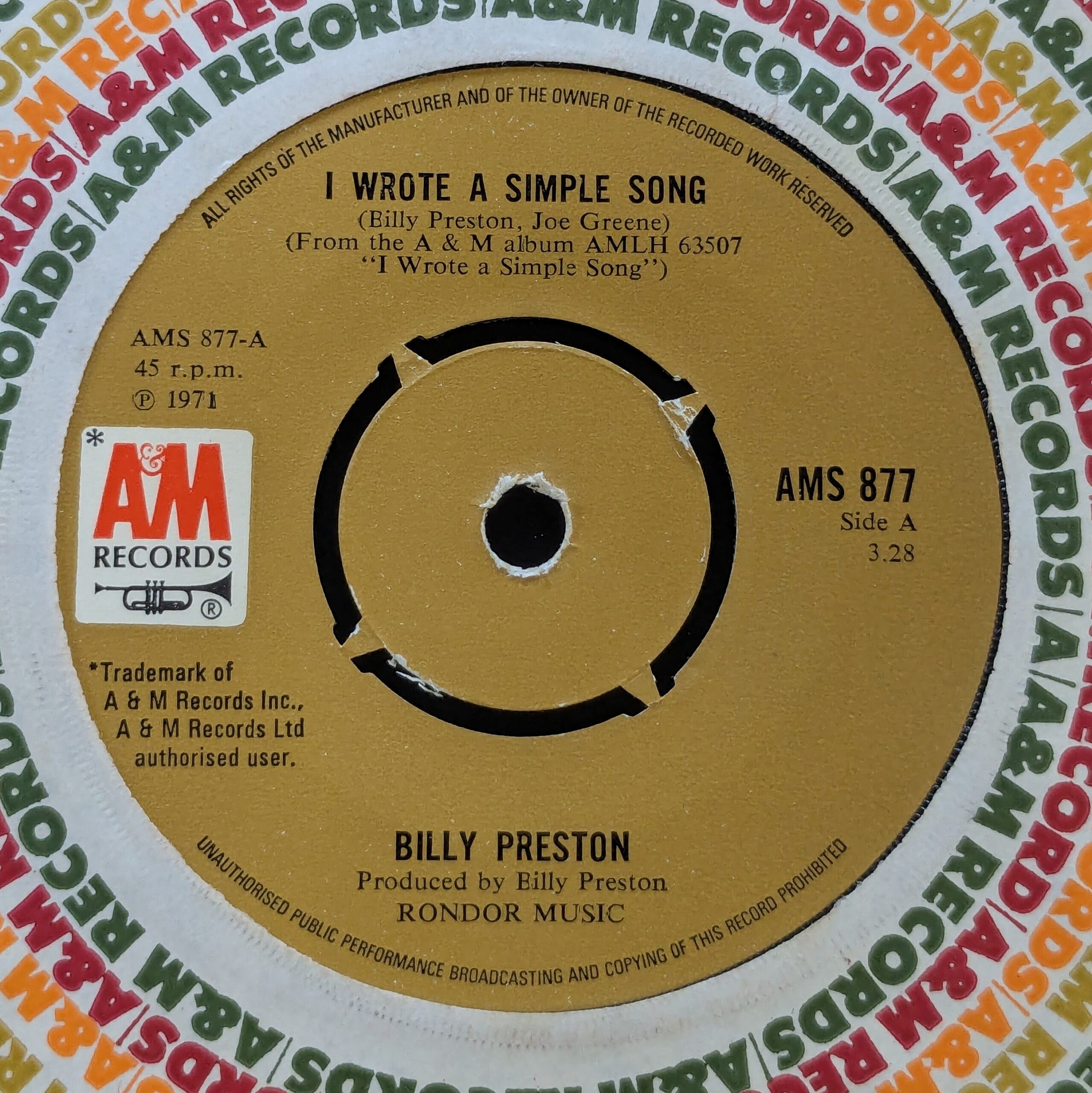 I Wrote A Simple Song / Outa Space